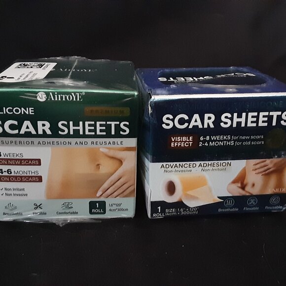 2 x New Silicone Scar Sheets, Silicone Scar Tape - Picture 1 of 5